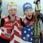 Kikkan Randall, Jessica Diggins win historic gold at Nordic worlds